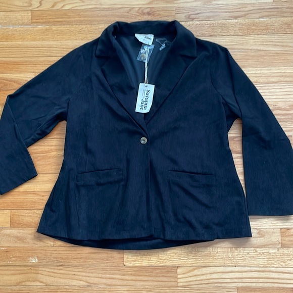 Savanna Jane Jackets & Blazers - Savanna Jane Emerald Black Corduroy Blazer 1X B10